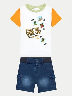 Guess Komplet t-shirt i szorty jeansowe I4GG08 K8HM3 Kolorowy Regular Fit - Spodenki damskie - miniaturka - grafika 1