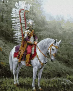 Artnapi 40x50cm Obraz Do Malowania Po Numerach Na Drewnianej Ramie - Skrzydlaty husarz - Polska husaria - Malowanie po numerach - miniaturka - grafika 1