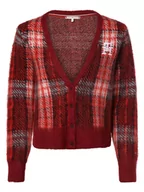 Swetry damskie - Tommy Hilfiger - Kardigan damski z dodatkiem alpaki, czerwony|biały - miniaturka - grafika 1