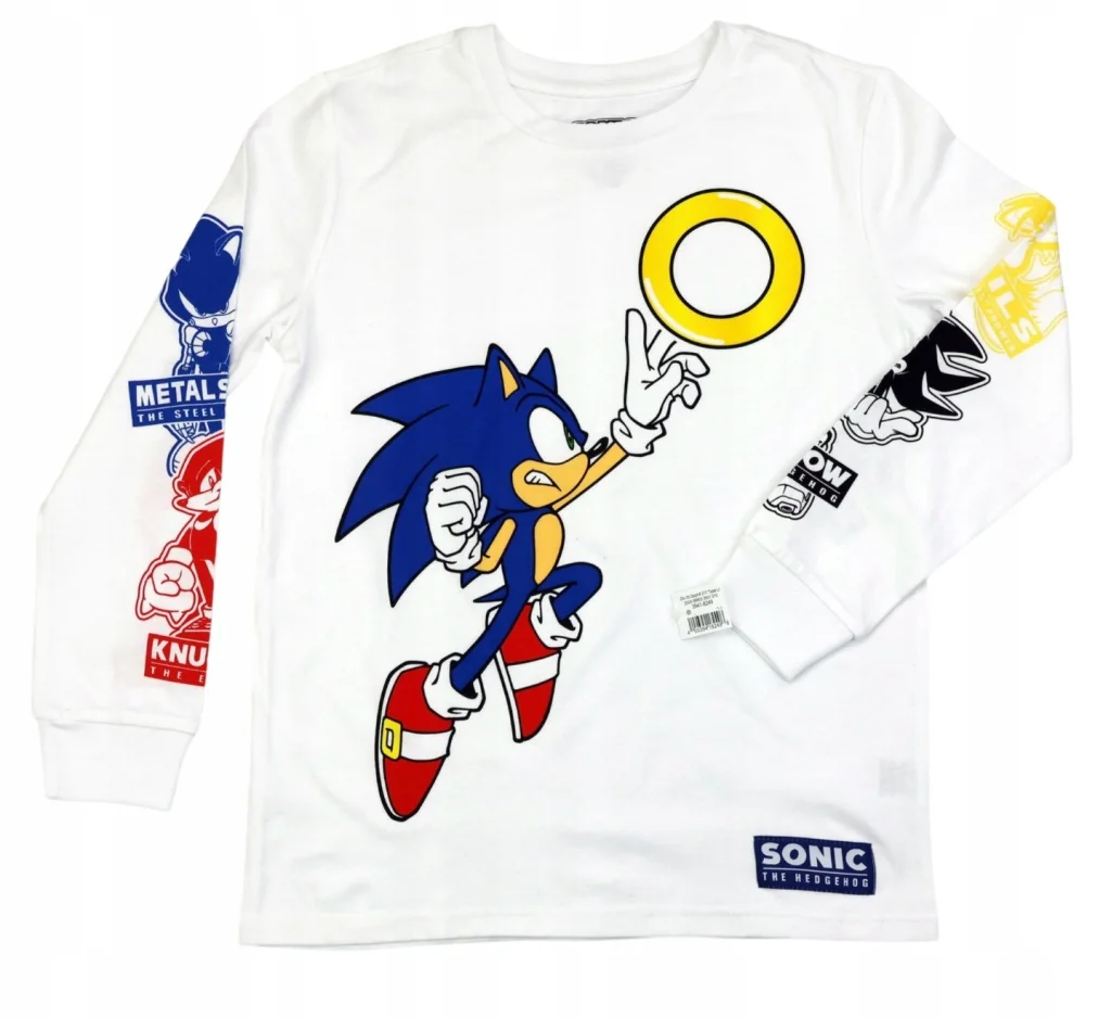 Koszulka dziecięca Bluzka długi rękaw Sega Sonic The Hedgehog r. 10/12lat