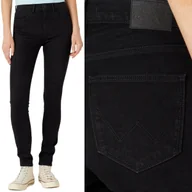 Spodnie damskie - Wrangler HIGH SKINNY WYSOKIE CZARNE DAMSKIE SPODNIE JEANSOWE RURKI W28 L32 - miniaturka - grafika 1