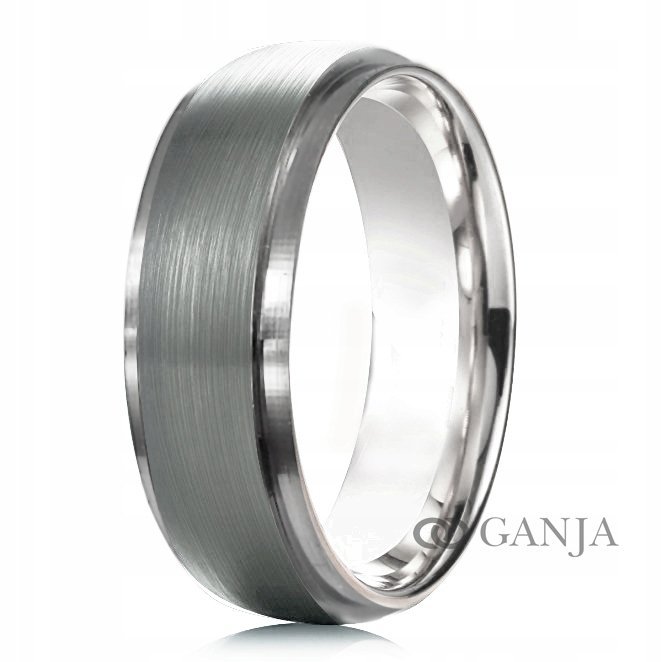 Obrączka tytanowa półokrągła szer. 6mm wzór BT49