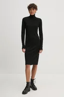 Sukienki - Calvin Klein sukienka wełniana kolor czarny mini prosta K20K207485 - miniaturka - grafika 1