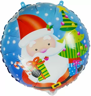 Balon foliowy Mikołaj z choinką - 33 cm - 1 szt. - Ozdoby bożonarodzeniowe - miniaturka - grafika 1