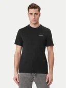 Koszulki męskie - Calvin Klein T-Shirt Micro Logo LV04LC255G Czarny Regular Fit - miniaturka - grafika 1