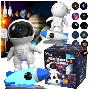 Projektor PLANET Lampka Nocna LED Planetarium Gwiazd Rzutnik Niebo 13x film , rakieta ,astronauta, projektor gwiazd - Mały naukowiec - miniaturka - grafika 1