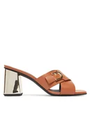 Klapki i japonki damskie - Furla Klapki Chic YJ41HIC A.0203 3911S Brązowy - miniaturka - grafika 1