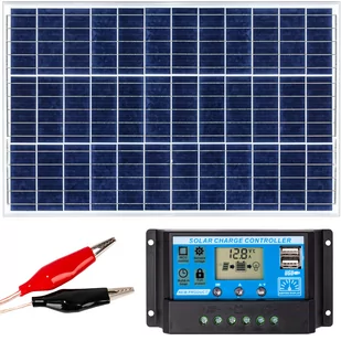 Zestaw solarny fotowoltaiczny 70W 12V (Panel solarny 70W, Regulator napięcia 10A) VOLT POLSKA - Zestawy solarne - miniaturka - grafika 1
