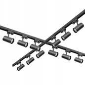 Lampy sufitowe - Zestaw szynowy 3 fazowy 12x Lampa GU10 +4x szyna 1m +łącznik X +3x zaślepka - miniaturka - grafika 1