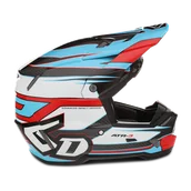 Kaski motocyklowe - Kask Cross 6D ATR-3 Hyper Błyszczący Czerwony/CyjanXL - miniaturka - grafika 1