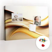 Tablice i flipcharty - Szkolna Tablica korkowa 60x40 cm, Kolorowe Pinezki, wzór Abstrakcja fala - miniaturka - grafika 1