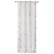 Firany - Firana z kółkami STORM 140 x 260 cm biały/złoty - miniaturka - grafika 1