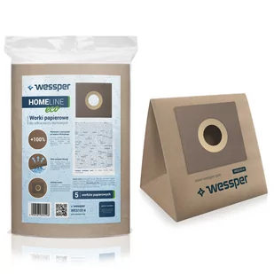 WESSPER Worki papierowe do odkurzacza Amica Breva WES1014 HomeLine, 5 szt. - Worki do odkurzaczy - miniaturka - grafika 1