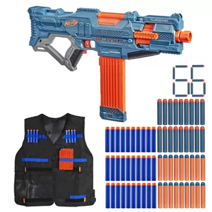 Zestaw Pistolet Nerf Elite 2.0 Turbine CS-18 E9481 + kamizelka + 30 strzałek - Zabawki militarne - miniaturka - grafika 1