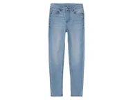 Spodnie i spodenki dla dziewczynek - pepperts!® Jeansy dziewczęce z bawełną, super skinny fit (Jasnoniebieski, 134) - miniaturka - grafika 1