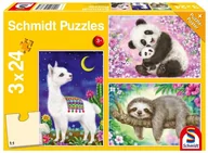 Puzzle - Schmidt Puzzle 3x24 Panda, leniwiec, lama G3 - miniaturka - grafika 1