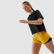 Koszulki sportowe damskie - Damska koszulka treningowa 4F 4FWSS24TFTSF709 - czarna - miniaturka - grafika 1
