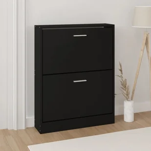 Szafka na buty czarna 59x17x81 cm materiał drewnopochodny - Szafki na buty - miniaturka - grafika 1