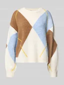 Swetry damskie - Sweter z dzianiny o kroju oversized z prążkowanymi wykończeniami model ‘ARMIE’ - miniaturka - grafika 1