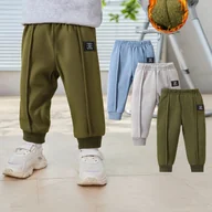 Spodnie i spodenki dla chłopców - TEMU 3 szt. Dziecięce spodnie jogger z polaru dla chłopców - miękkie i przytulne spodnie casualowe w jednolitym kolorze dla niemowląt 0-3 lat, luźny - miniaturka - grafika 1