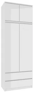 Szafa z nadstawką Akord ALIA Biały 2 Szuflady 2 Drzwi 6 Półki 90x234x51 cm - Szafy - miniaturka - grafika 1