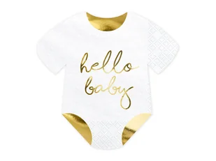 Party Deco Serwetki Śpioszki Hello Baby - 15 cm - 20 szt. SPK13-008-019 - Baby shower i roczek - miniaturka - grafika 3