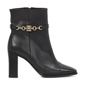 Botki damskie - Tommy Hilfiger Skórzane botki na słupku - miniaturka - grafika 1