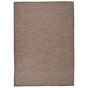 vidaXL Dywan zewnętrzny o płaskim splocie, 140x200 cm, brązowy - Dywany zewnętrzne - miniaturka - grafika 1