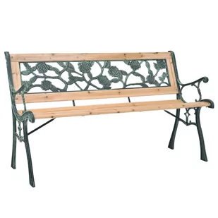 vidaXL vidaXL Ławka ogrodowa z motywem róży 122 cm - Ławki ogrodowe - miniaturka - grafika 1
