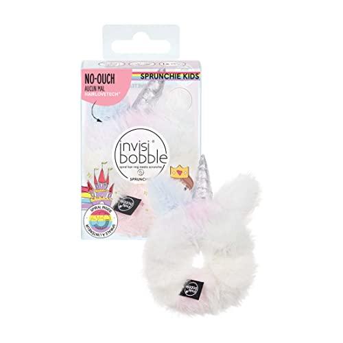 invisibobble Kids Scrunchie Unicorn I 1 x gumka do włosów z jednorożcem, pluszowa, super słodka, prezent dla dziewcząt, ozdoba do włosów, puszysta ozdoba do włosów