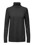 Swetry damskie - ONLY Golf w kolorze czarnym - miniaturka - grafika 1