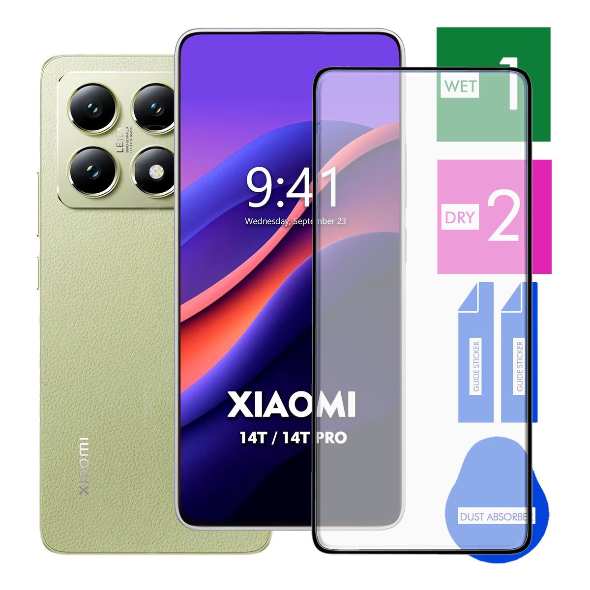 SZKŁO HARTOWANE DO XIAOMI 14T 14T PRO NA TELEFON PEŁNE CAŁY EKRAN 9H 5D