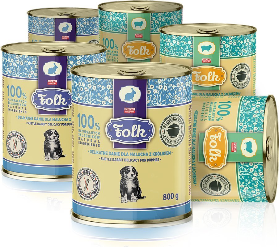 Folk Karma mokra dla psa FOLK Mix Smaków 6 x 800 g