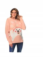 Swetry damskie - Sweter łososiowy świąteczny M - miniaturka - grafika 1