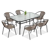 Meble ogrodowe - Zestaw Ogrodowy Simple 150/6 Cappuccino - miniaturka - grafika 1