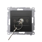 Wyłączniki światła i elektryczne - Łącznik roletowy Kontakt-Simon 54 DWZK.01/49 na kluczyk jednobiegunowy moduł trójpozycyjny „I-0-II" 2 styki N/O, 5A, 250~ możliwość wyjęcia klucz - miniaturka - grafika 1