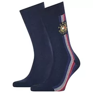Skarpetki męskie - Tommy Hilfiger Męskie skarpety Global Ribbon Crest Classic, granatowy, 40-42 EU - miniaturka - grafika 1