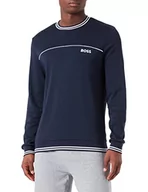 Bluzy męskie - BOSS Męska bluza Core LOUNGEW, ciemnoniebieska403, M, Dark Blue403, M - miniaturka - grafika 1