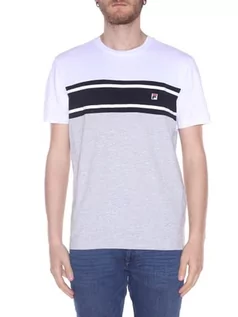 Koszulki męskie - FILA Męski T-shirt Boise, Light Grey Melange-Bright White-Black Beauty, XS - grafika 1
