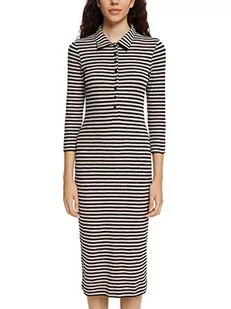 ESPRIT Sukienka polo w paski, Light Taupe, XXL - Sukienki - miniaturka - grafika 1