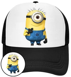 Czapka z Daszkiem Minionki Czarna z Nadrukiem Na Lato Siatka Bejsbolówka - Czapki i chusty sportowe męskie - miniaturka - grafika 1