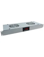 Pozostałe akcesoria sieciowe - Panel wentylacyjny 19&quot; 1U, 2 wentylatory, termostat, kolor szary - miniaturka - grafika 1