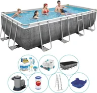 Baseny ogrodowe - Basen Super Deal - Bestway Power Steel 549x274x122 cm - Rechteckig - Rattan - miniaturka - grafika 1