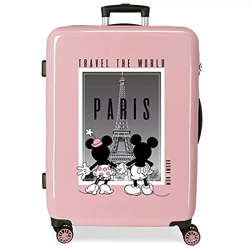 Disney Mickey i Minnie Travel The World Paris Walizka średniej wielkości  Nude 48x68x26 cms Sztywne zapięcie z boku 70L 3kg 4 koła Podwójne, Różowy,  Talla única, średnia walizka - Ceny i opinie