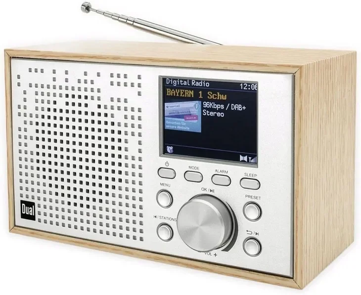 Radio DUAL DCR 100 DAB+ FM RDS Equalizer BATERIE DREWNO LCD