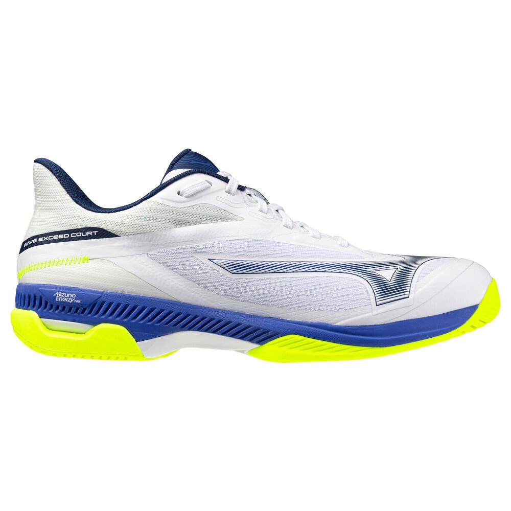 Męskie buty tenisowe Mizuno Wave Exceed Court AC M White/Dazzling Blue/Lightning EUR 44,5