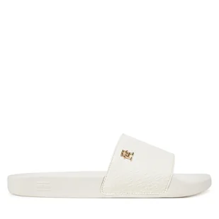 Klapki Tommy Hilfiger Th Monogram Poolside FW0FW08525 Biały - Klapki i japonki damskie - miniaturka - grafika 1