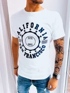 Koszulki męskie - T-shirt męski z nadrukiem biały Dstreet RX5086 - miniaturka - grafika 1