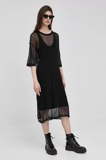 Sukienki - Silvian Heach sukienka kolor czarny mini oversize - grafika 1