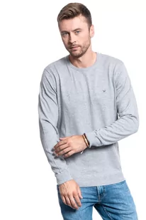 Sweter Męski Wrangler Crewneck Knit Mid Grey Mel W8A02Px37-2Xl - Swetry męskie - miniaturka - grafika 1